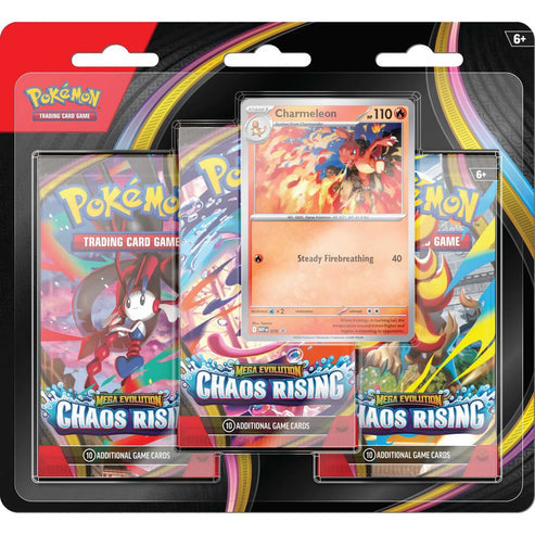 Preorder: Pokémon TCG: Mega Evolution Chaos Rising - 3 Pack Blister